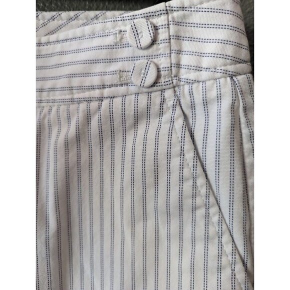 Talbots Heritage White Blue Stripe Seersucker Capris Pants Size 4P - Picture 3 of 7